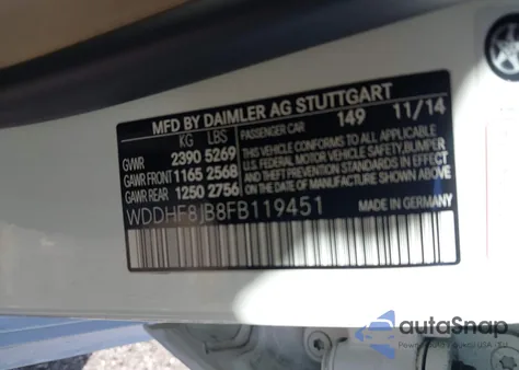 2015 Mercedes-Benz E 350 4Matic из США, поврежденный, VIN WDDHF8JB8FB119451